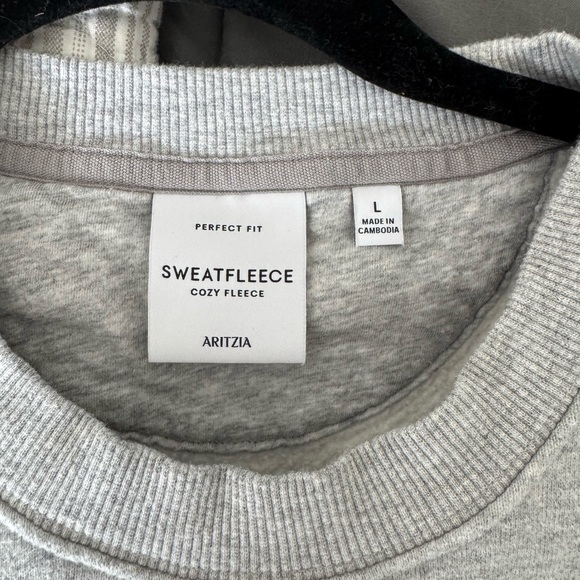 Aritzia Cozy Sweatfleece Perfect Crew – Grey (Size L) - Picture 3 of 4
